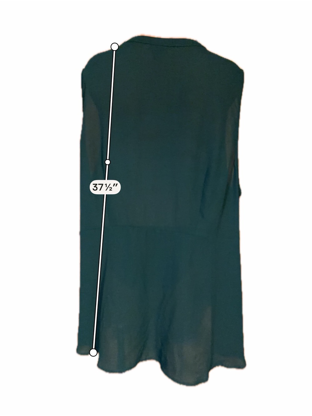 Torrid Women’s 4X Dark Teal Sleeveless Tie Front Button Up Chiffon Tunic Blouse - Picture 8 of 9